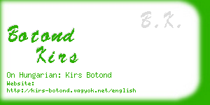 botond kirs business card